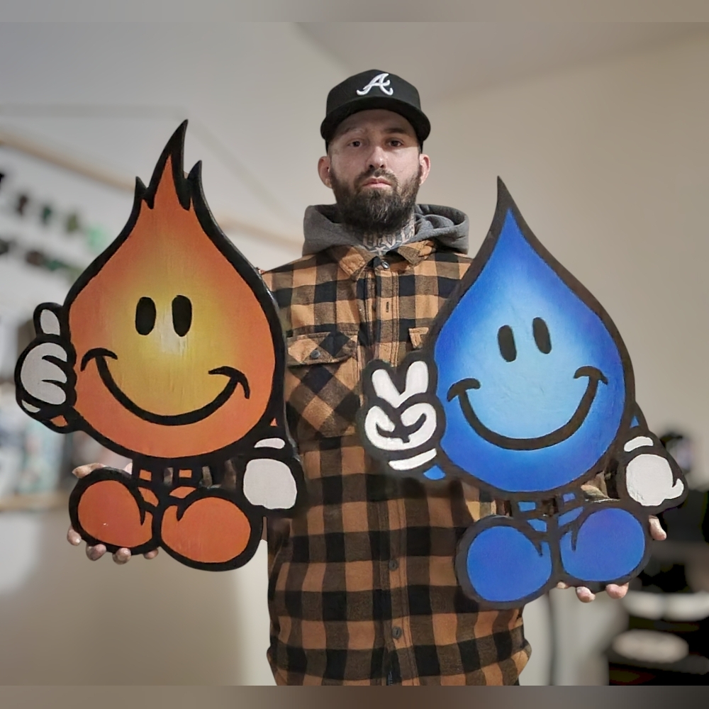 World industries skateboard character wood cutouts